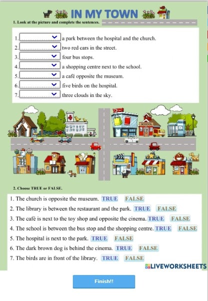 In my town worksheet by Silvanija